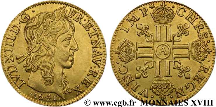 LOUIS XIII Louis d or aux huit L (effigie de Jean Warin) 1641 Paris, Monnaie du Louvre AU