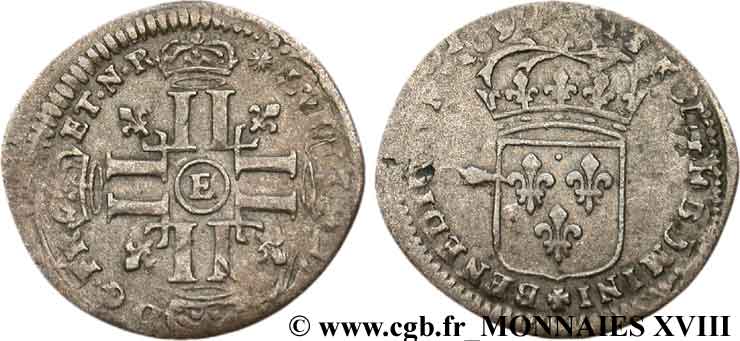 LOUIS XIV  THE SUN KING  Quinzain aux huit L 1692 Tours fSS