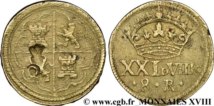 SPAIN (KINGDOM OF) - MONETARY WEIGHT Poids monétaire pour la pièce de huit réaux n.d. France XF