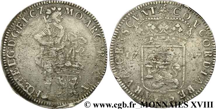 PROVINCES-UNIES - GUELDRE Ducat d argent 1707 Harderwijk VF