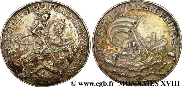 MÉDAILLE DE SOLDAT Médaille de voyageur XVIIe siècle TTB