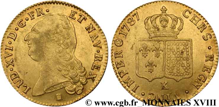 LOUIS XVI Double louis d’or dit  aux écus accolés  1787 Bordeaux TTB/TTB+