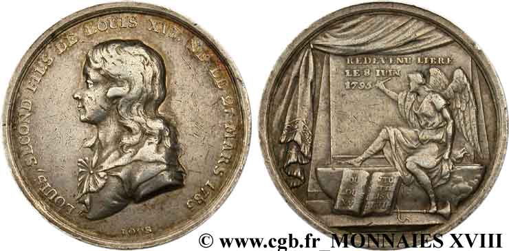 LUIGI XVII Jeton Ar 30, mort de Louis XVII, 8 juin 1795 VF
