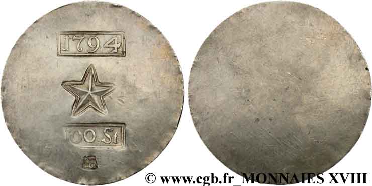 SIEGE OF MAASTRICHT 100 Stuivers uniface 1794 Maastricht AU