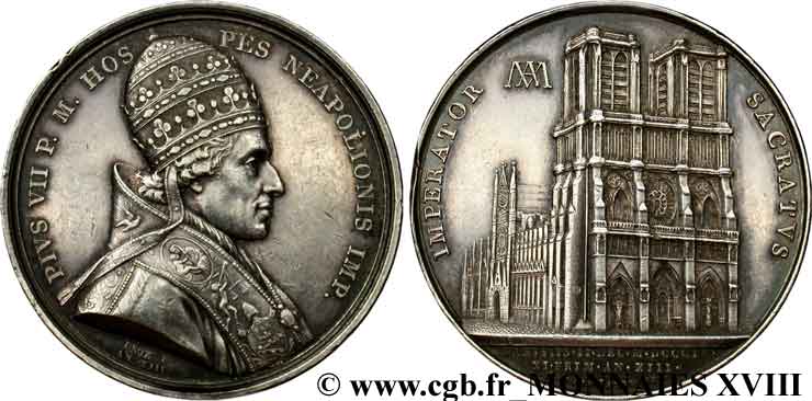 PREMIER EMPIRE Médaille AR 41, Sacre de Napoléon Ier par Pie VII SUP
