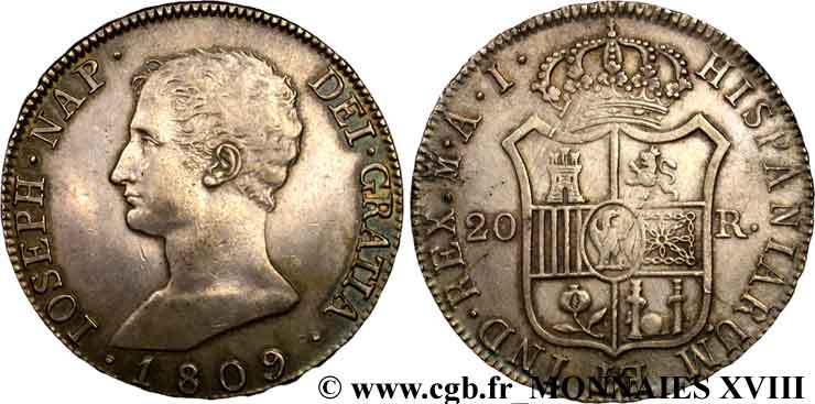 20 reales  1809 Madrid VG.2066  MBC 