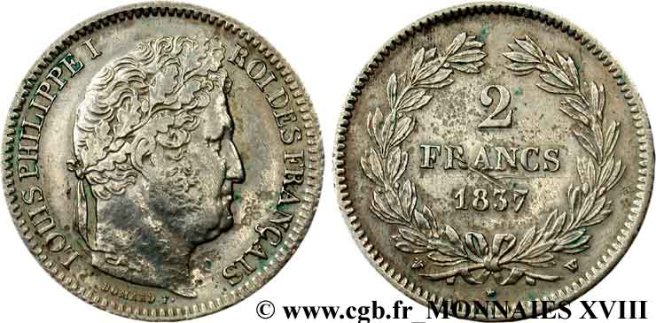 2 francs Louis-Philippe 1837 Lille F.260/64 MBC 