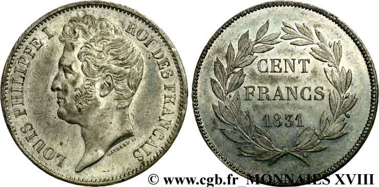 Essai de 100 Francs en étain par Gayrard 1831 Paris VG.2742  SUP 