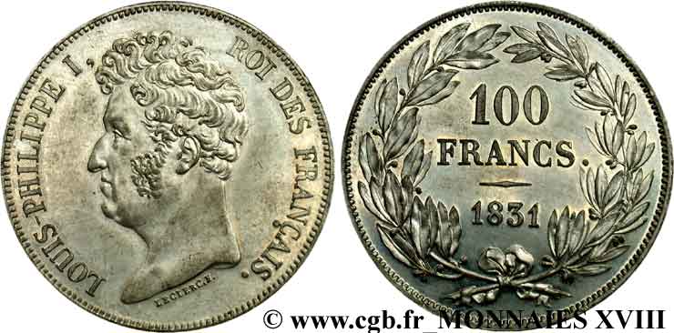 Essai de 100 Francs en étain par Leclerc 1831 Paris VG.2743  SUP 