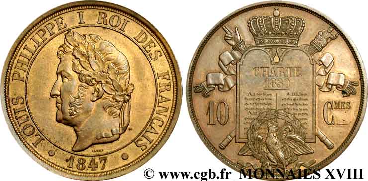 Essai de 10 centimes à la charte 1847 Paris VG.2999  EBC 