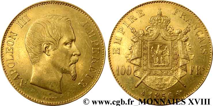 100 francs or Napoléon III tête nue 1856 Paris F.550/3 SS 