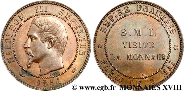 Module Dix Centimes, visite à la Monnaie de Paris 1854 Paris VG.3401  SUP 