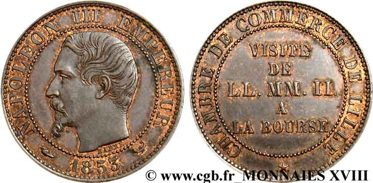 Module 5 centimes, visite impériale à Lille les 23 et 24 septembre 1853 1853 Lille VG.3367  AU 