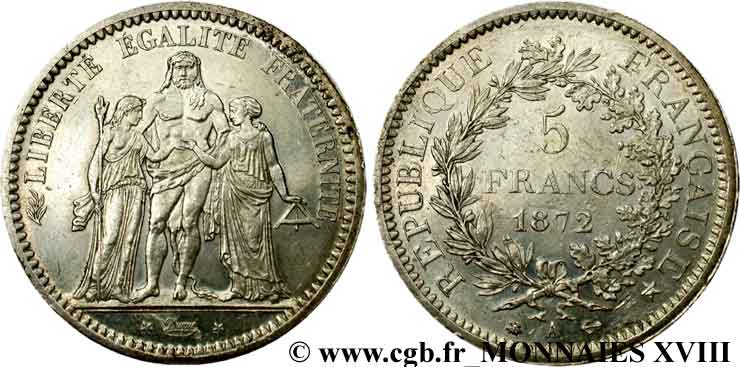 5 francs Hercule 1872 Paris F.334/7 AU 