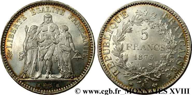 5 francs Hercule 1873 Paris F.334/9 MS 