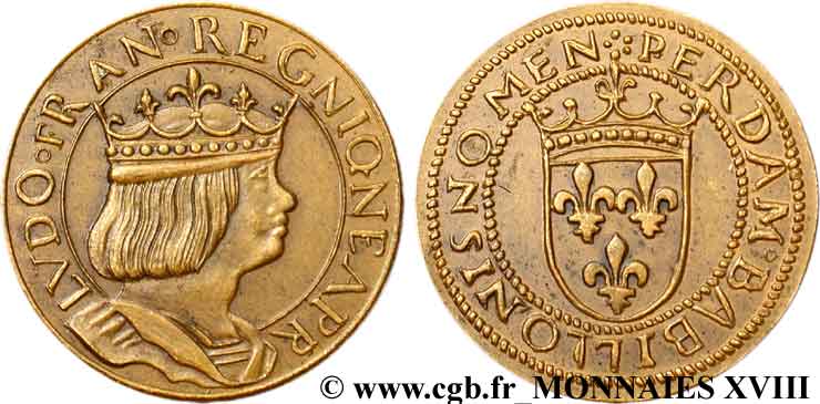 Essai de métal et de module au type du ducat d or de Naples de Louis XII n.d. Paris VG.3964  SPL 
