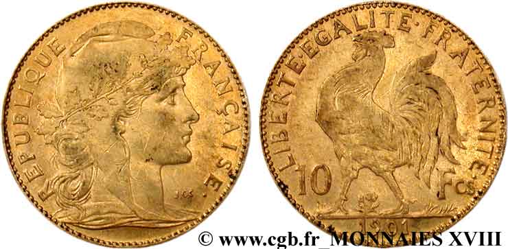 10 francs Coq 1901 Paris F.509/5 XF 