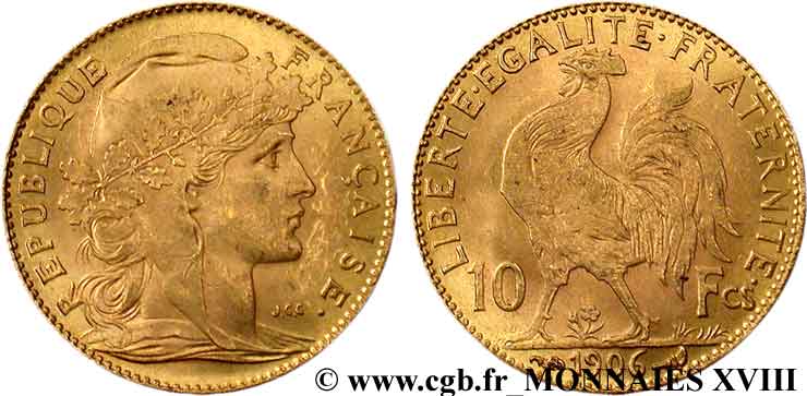 10 francs Coq 1906 Paris F.509/7 AU 