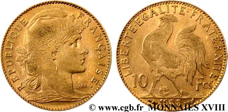 10 francs Coq 1908 Paris F.509/9 XF 