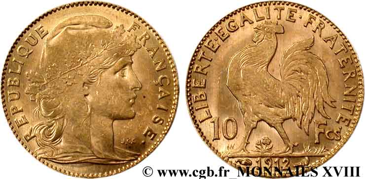 10 francs Coq 1912 Paris F.509/13 SUP 