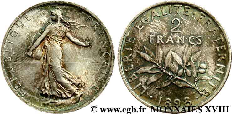 2 francs Semeuse 1898 Paris F.266/1 fST 