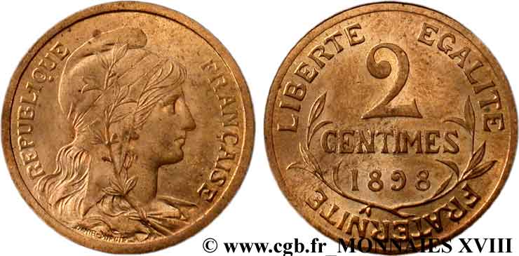 2 centimes Daniel-Dupuis 1898 Paris F.110/1 SPL 