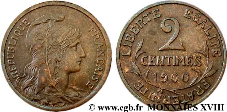 2 centimes Daniel-Dupuis 1900 Paris F.110/4 AU 