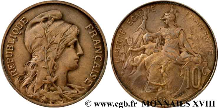 Essai de 10 Centimes Daniel-Dupuis en bronze, flan mat 1898  F.136/3 SPL 
