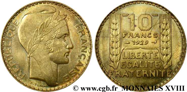 Essai de 10 francs Turin 1929 Paris VG.5243  SUP 