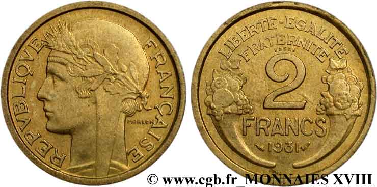 Essai de 2 francs Morlon 1931 Paris F.268/1 SUP 