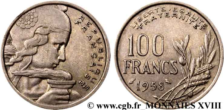 100 francs Cochet 1958 Paris F.450/13 XF 