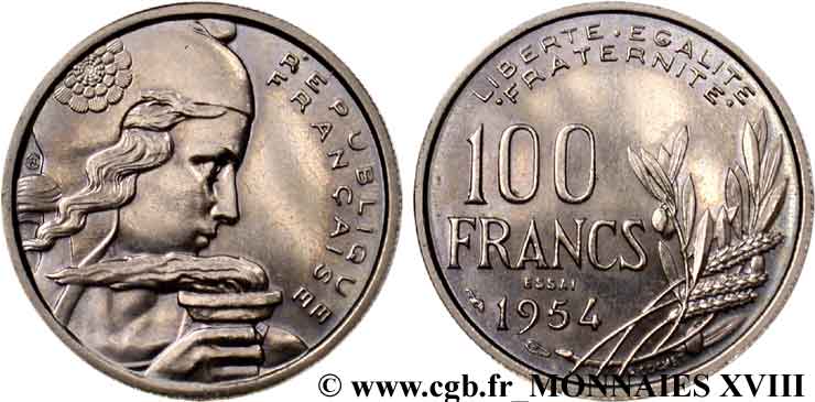 Essai de 100 francs Cochet 1954 Paris F.450/1 FDC 