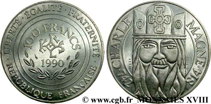 Essai de 100 francs Charlemagne 1990  F.458/1 SPL 
