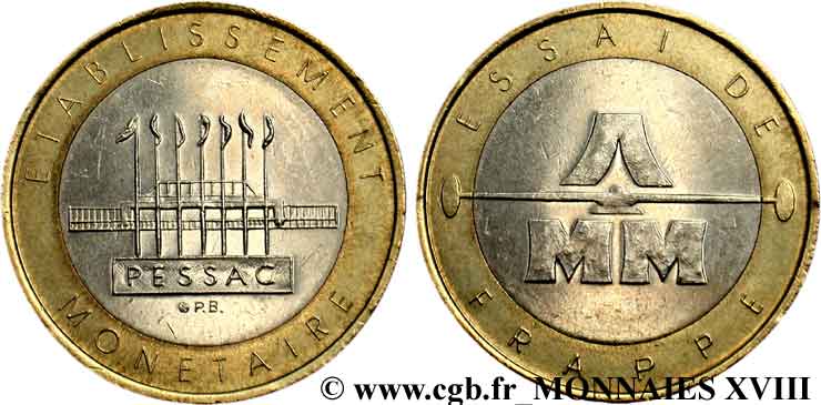 Essai de frappe de 20 francs n.d. Pessac  SUP 