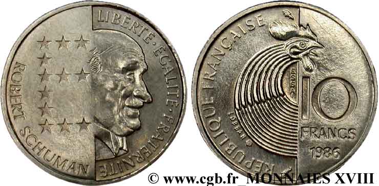 Essai de 10 francs Schuman 1986  F.374/1 fST 