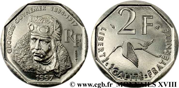 Essai de 2 francs Georges Guynemer 1997  F.275/1 FDC 
