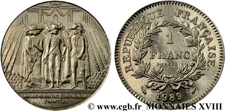 Essai de 1 franc États Généraux 1989  F.228/1 MS 