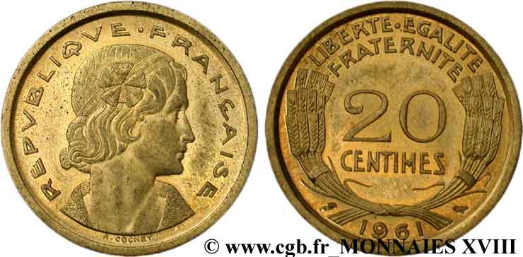 Essai du concours de 20 centimes par Cochet 1961 Paris Fk.232  EBC 