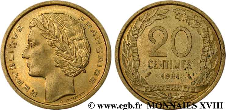 Essai du concours de 20 centimes par Robert 1961 Paris G.330  EBC 