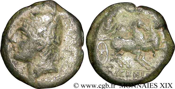 SAMNIUM - ÆSERNIA (Isernia) Litra de bronze, (MB, Æ 20) TB