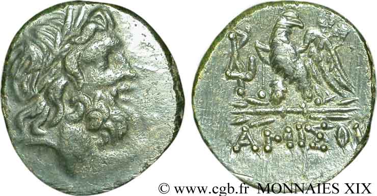 PONTUS - AMISOS Demi-unité de bronze ou tetrachalque (MB, Æ 22) AU
