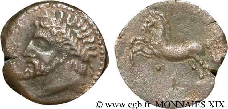 NUMIDIA - KINGDOM OF NUMIDIA - MASINISSA or MICIPSA Unité de bronze, (MB, AE27) AU