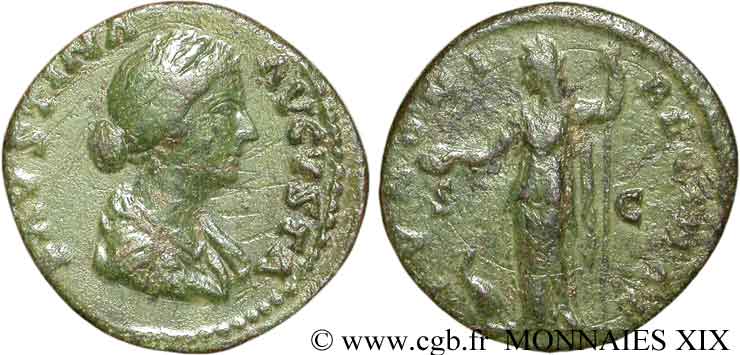 FAUSTINA MINOR Moyen bronze, dupondius ou as, (MB, Æ 26) SS/fSS