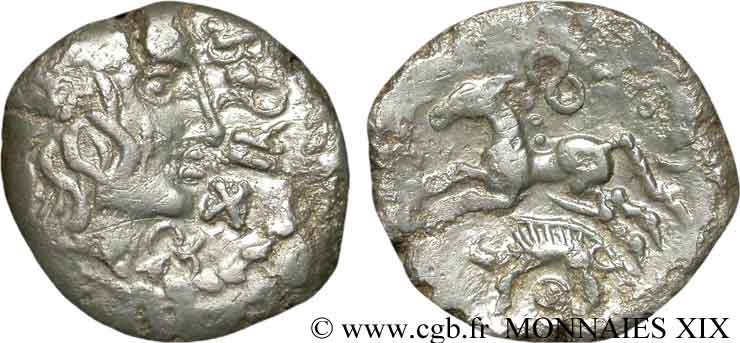GALLIA - AULERCI EBUROVICES (Regione d Evreux) Bronze IBRVIXS au cheval et au sanglier BB