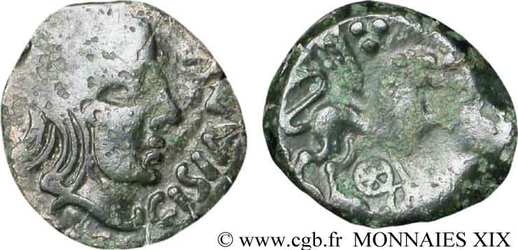 LÉXOVIENS (Région de Lisieux) Bronze CISIAMBOS au lion, variété II TTB