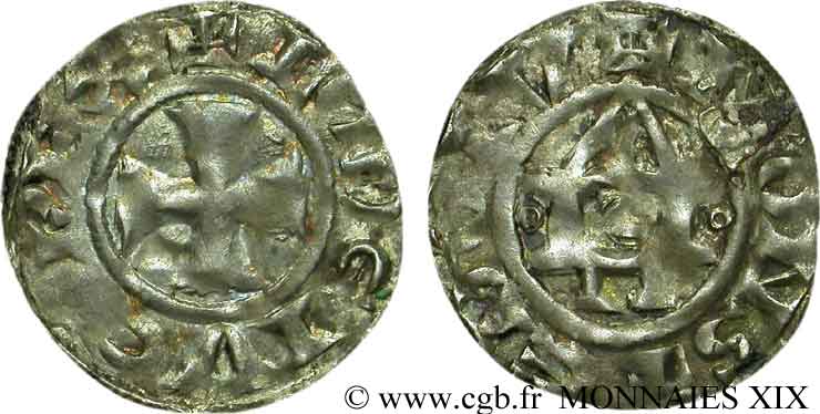 LUIGI VI  THE FAT  Denier, 1er type n.d. Montreuil-sur-Mer VF