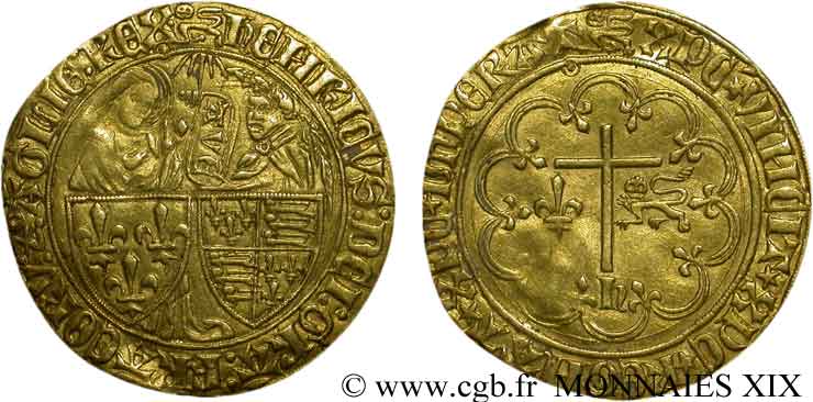 HENRY VI DE LANCASTRE - ROI DE FRANCE (1422-1453) - ROI D ANGLETERRE (1422-1461) et (1470-1471) Salut d or 6/09/1423 Rouen TTB