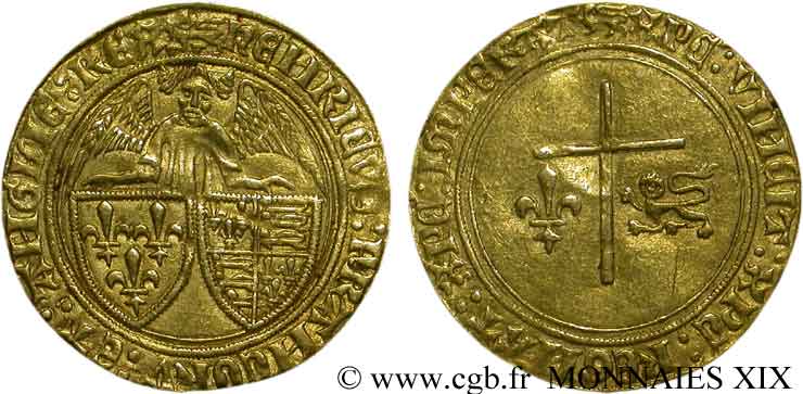 HENRY VI OF LANCASTER Angelot d or 24/05/1427 Rouen fVZ