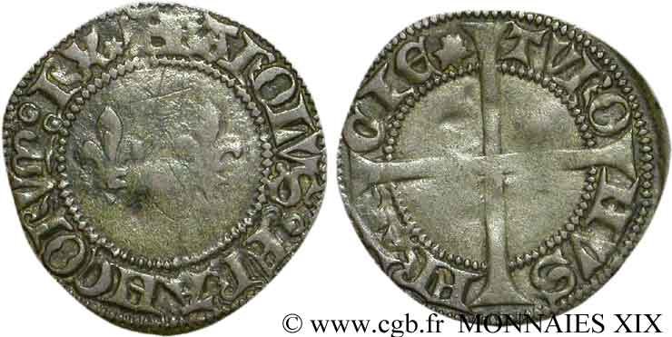 CHARLES VII  THE WELL SERVED  Denier tournois n.d. Le Puy XF