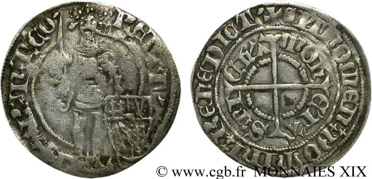 LORRAINE - DUCHY OF LORRAINE - RENÉ I OF ANJOU Gros d argent de Saint-Mihiel VF/XF